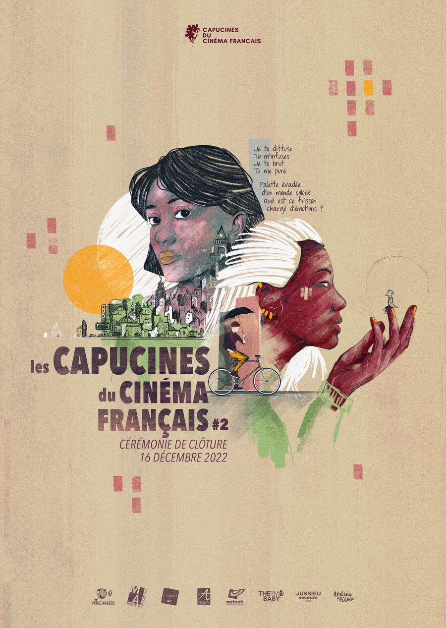 Affiche de la 2ᵉ édition, 2022, LES CAPUCINES DU CINÉMA FRANÇAIS